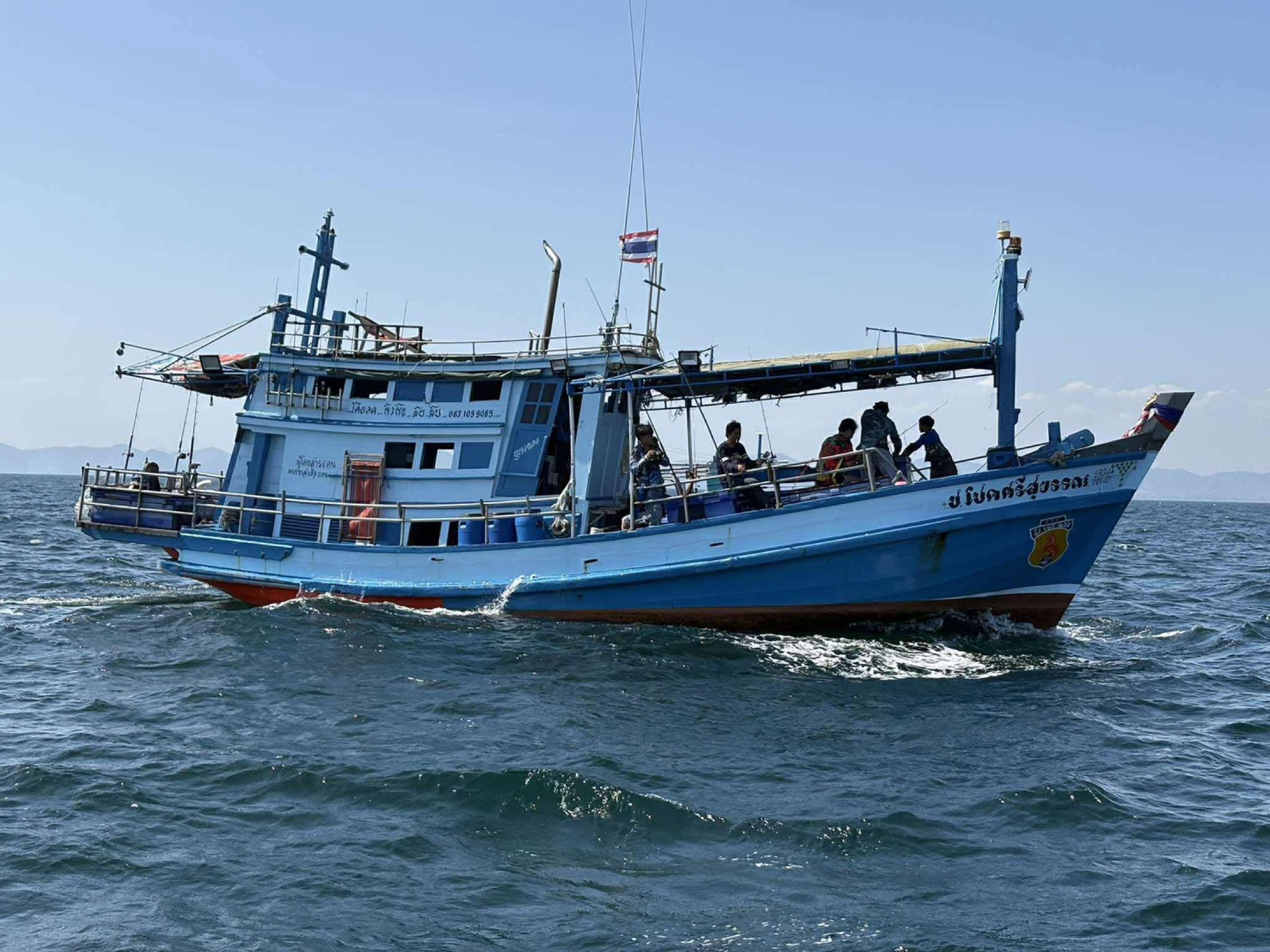 The fishing boat at sea
